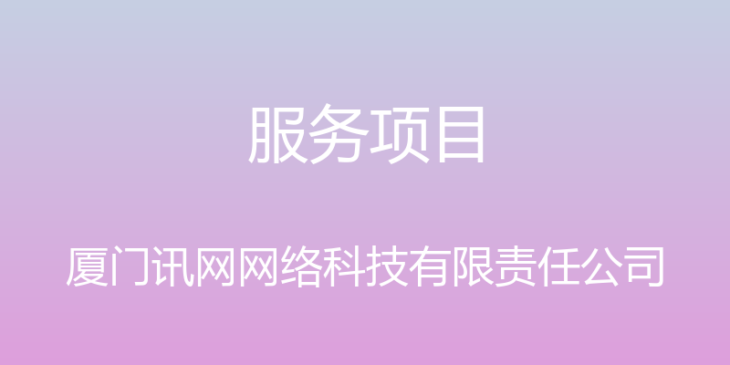 服务项目 - 厦门讯网网络科技有限责任公司